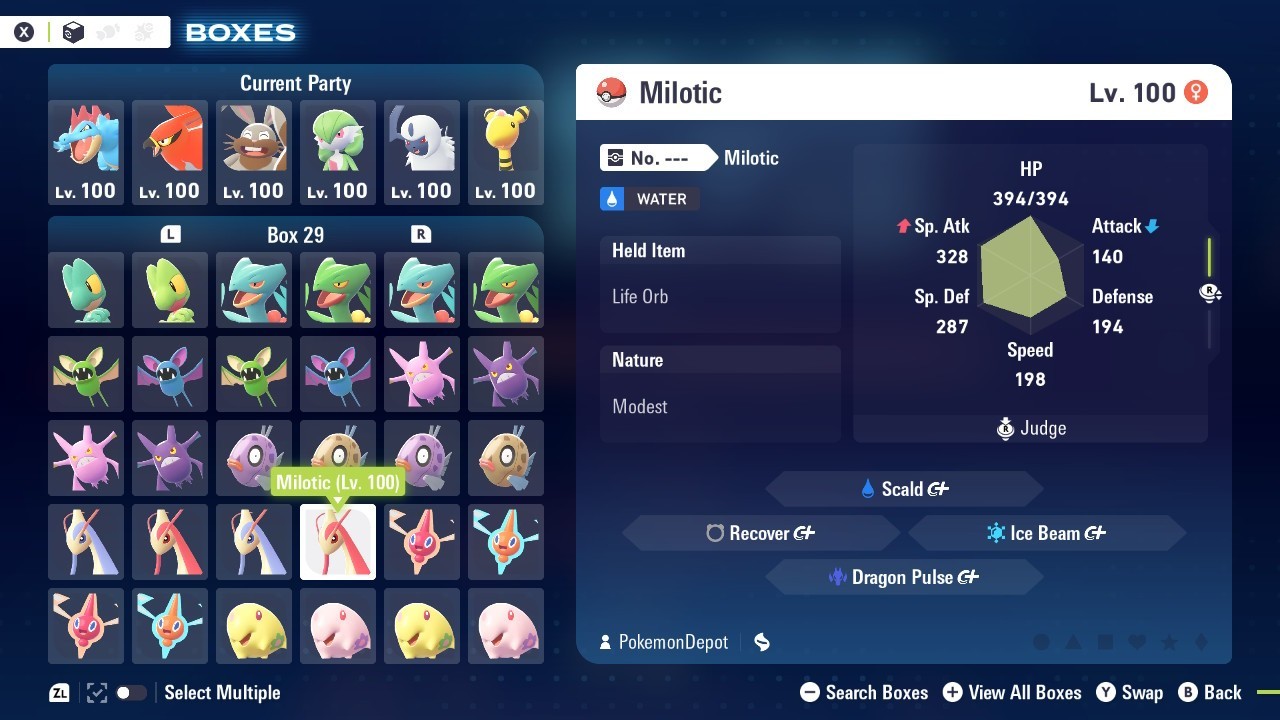 6IV Shiny Milotic Pokemon Legends ZA *SAME DAY*