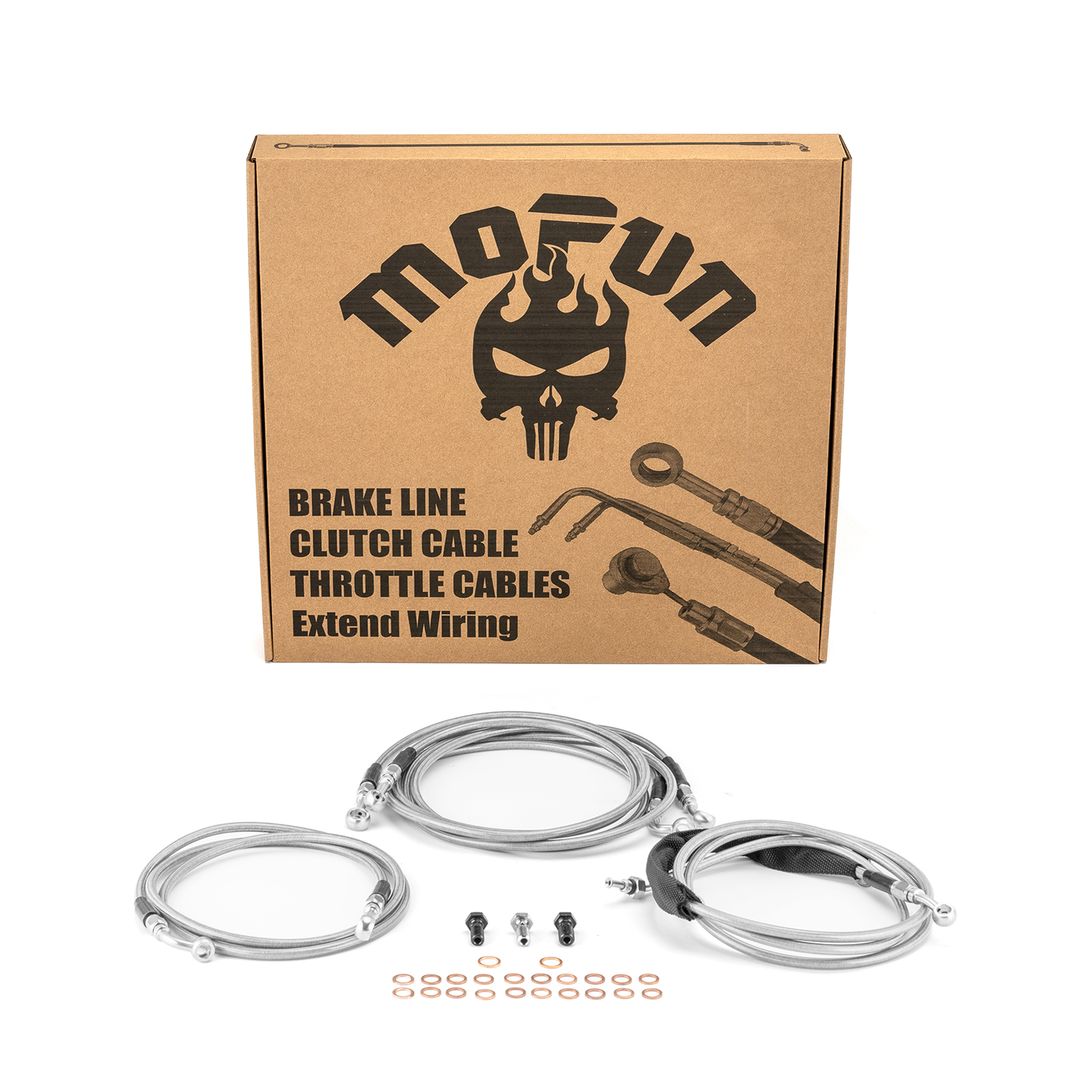 16" 18" Ape Hangers Brake Line Clutch Cable Kit For ABS Harley Touring 2014-2016