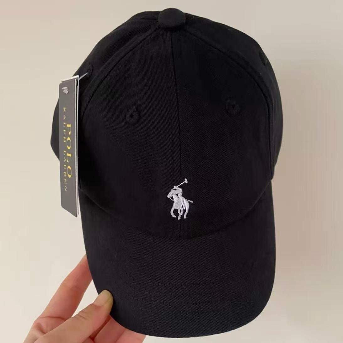 Ralph Lauren Black Baseball Cap with Classic Pony Logo