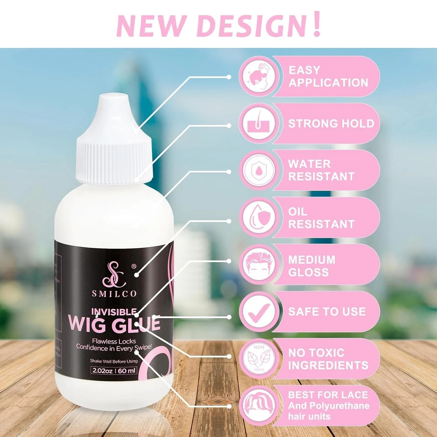 Wig Glue and Remover Set, Strong Hold Lace Glue Front Lace Wig Bonding Adhesive