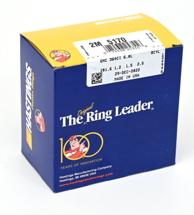 HASTINGS Moly Piston Rings Set for Chevy GMC 6.0L LS2+Vortec 2004*-2011 Bore STD