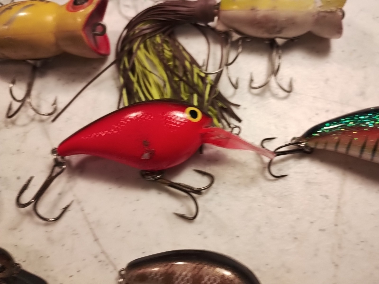 Lot of 9 Hula Popper & Crankbait Fishing Lures