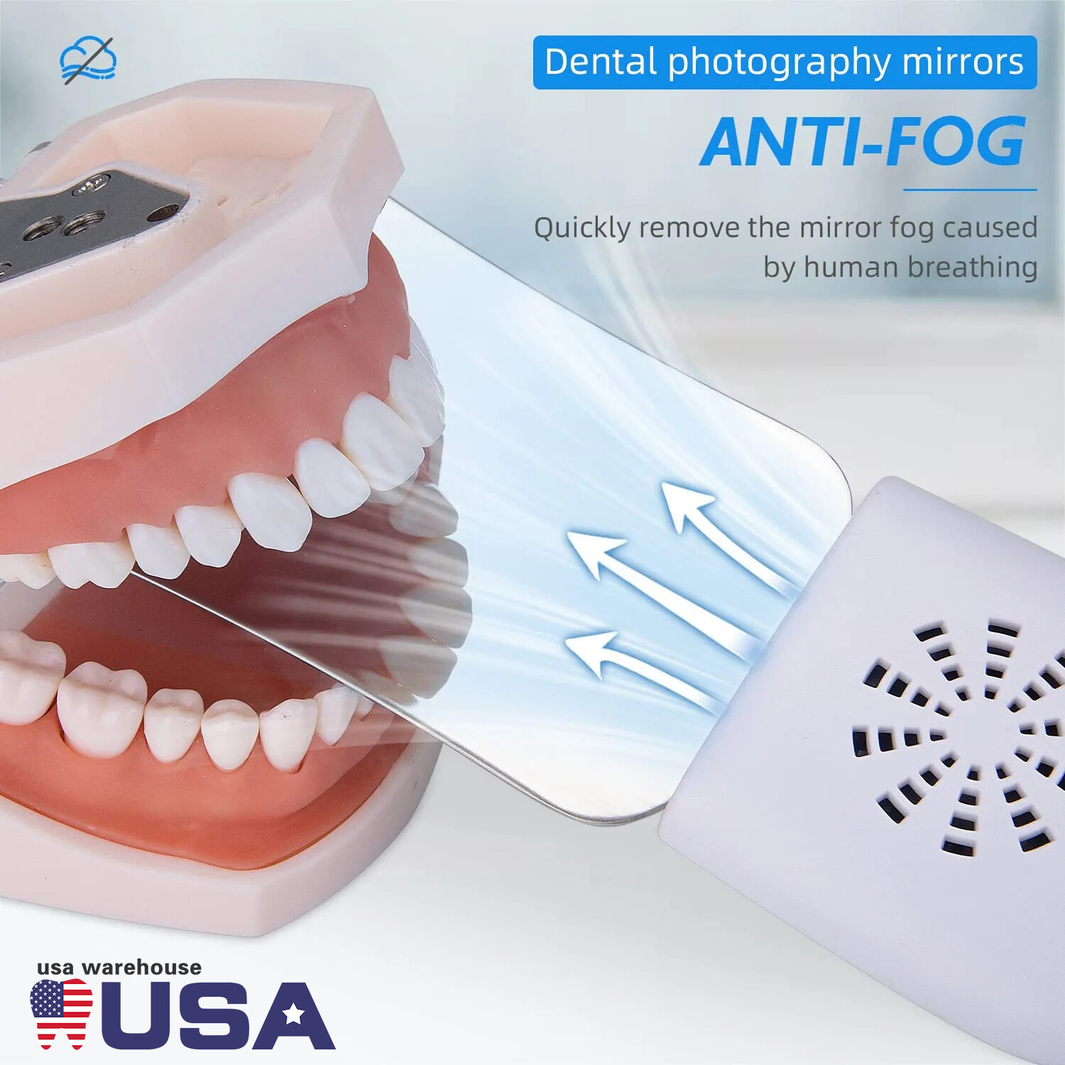 Dental Occlusal Mirror Fog Free LED Light Intra Oral Photo 4 Mirror Obervation