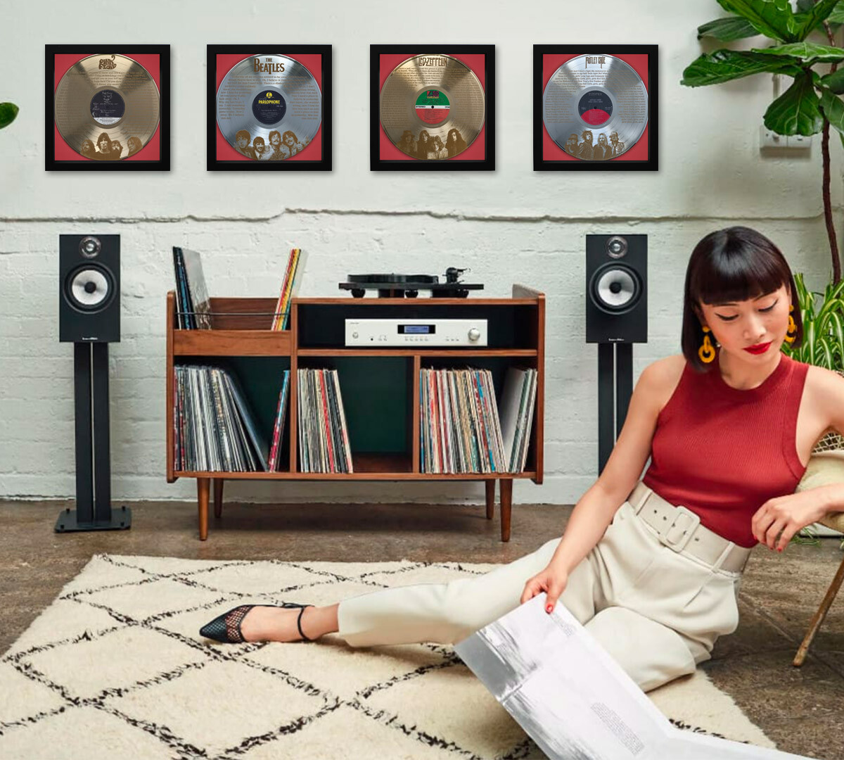 Janis Joplin Pearl Framed Gold Etched LP Shadowbox