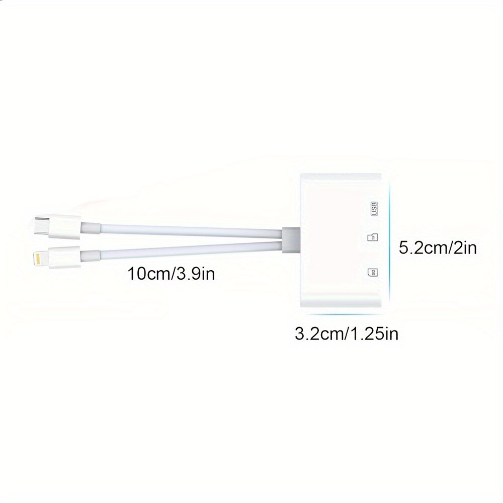 4-in-1 USB3.0 SD/TF Card Reader for iPhone/iPad/Android OTG Adapter plug&play 🔥