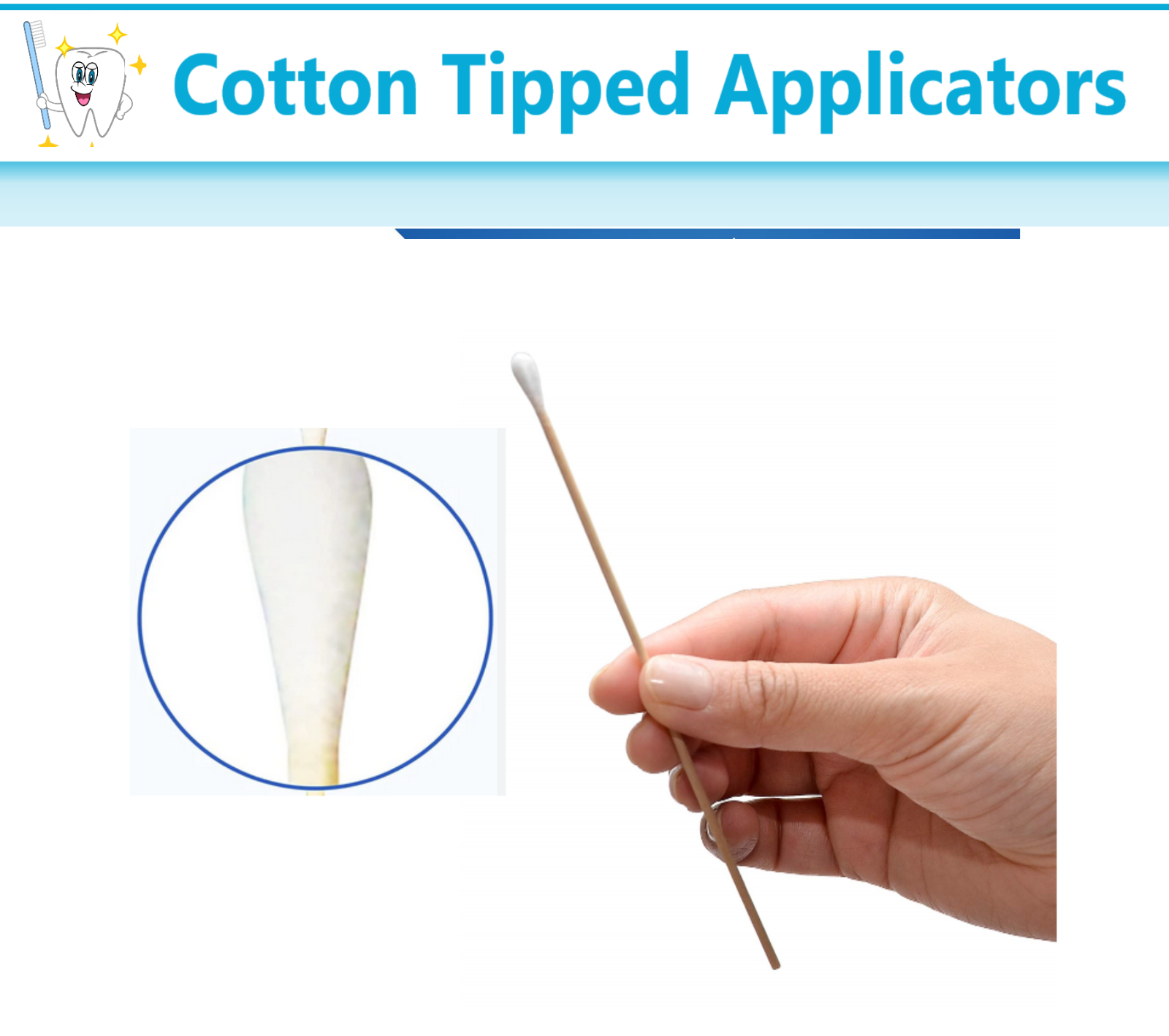 1000/Bx Cotton Swabs Swab Q-tips 6" Long Wood Medical Grade Manufacturer Sealed