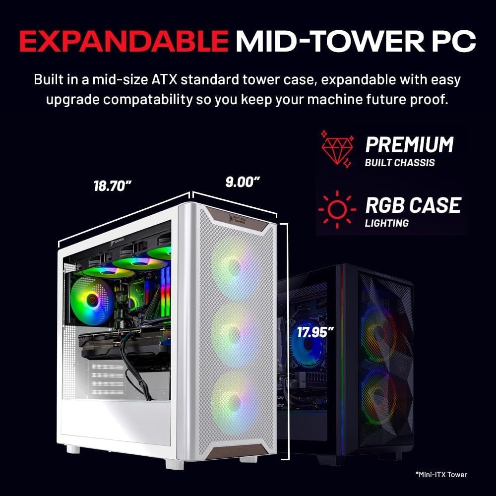 Skytech ARGB Gaming Desktop i7 Compute PC 32GB RAM 1TB SSD GTX 1650 Win11 Wifi