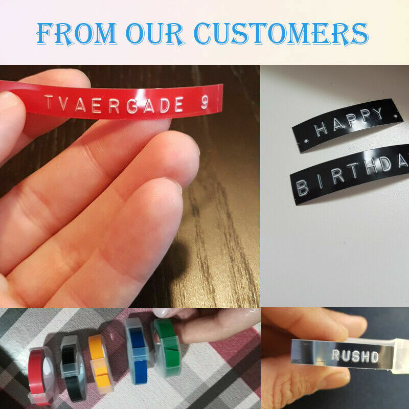 5PK Dymo 3D Embossing Label Tape 9mm for Dymo Organizer Xpress Label Maker 3/8"