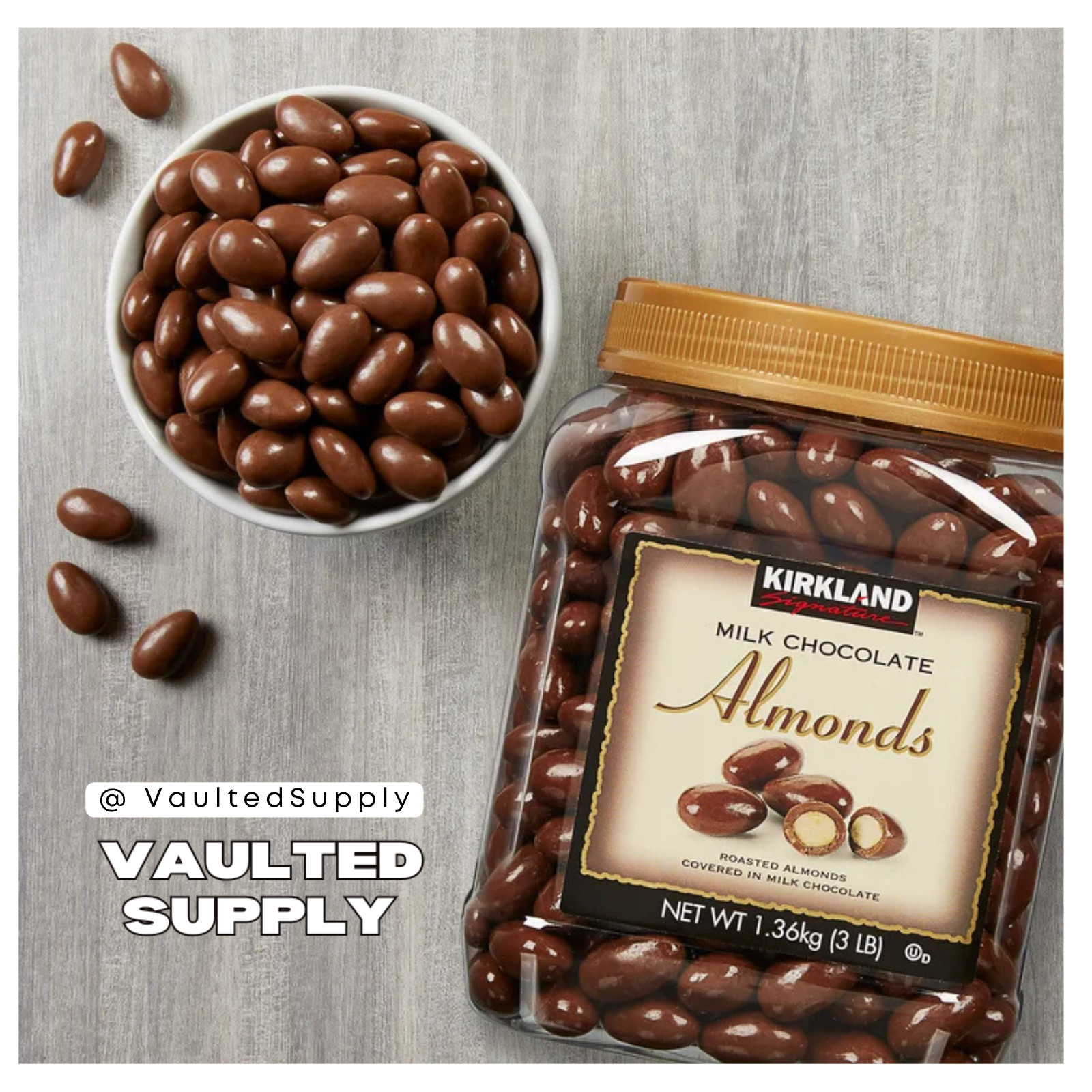 Kirkland Milk Chocolate Almonds 3 lb Each (2 Pack) – Fresh Costco Bulk Chocolate