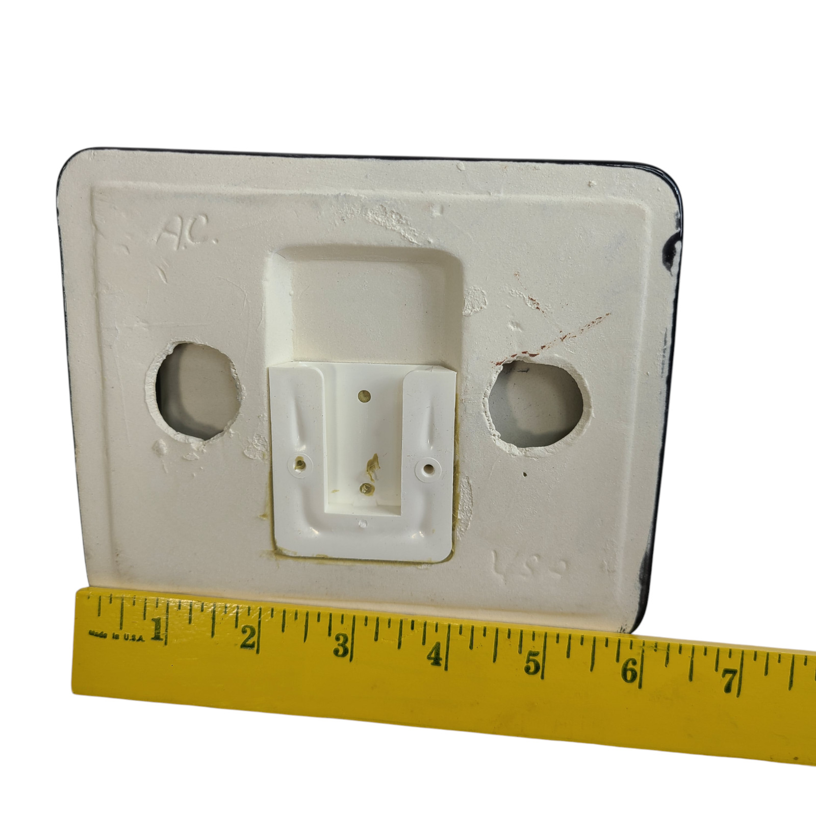 Vintage Black Ceramic TP Toilet Paper Holder Screw in Drywall Mid Century Modern