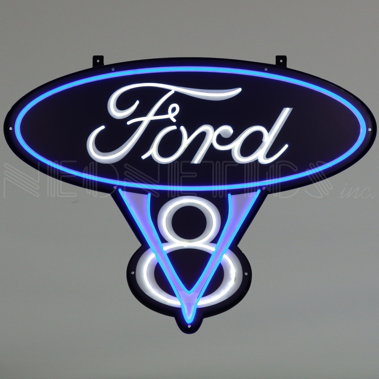 Ford V8 Sign LED Neon Steel Case  Mustang Garage wall lamp F-150 Truck f-350 GT