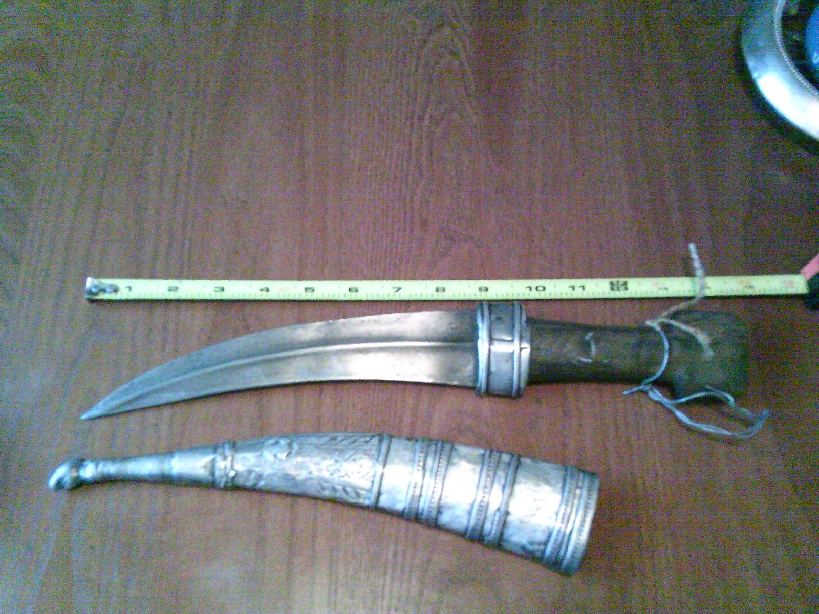 RARE-KURDISH dagger w- 6oz high silver scabbard possible wootz blade