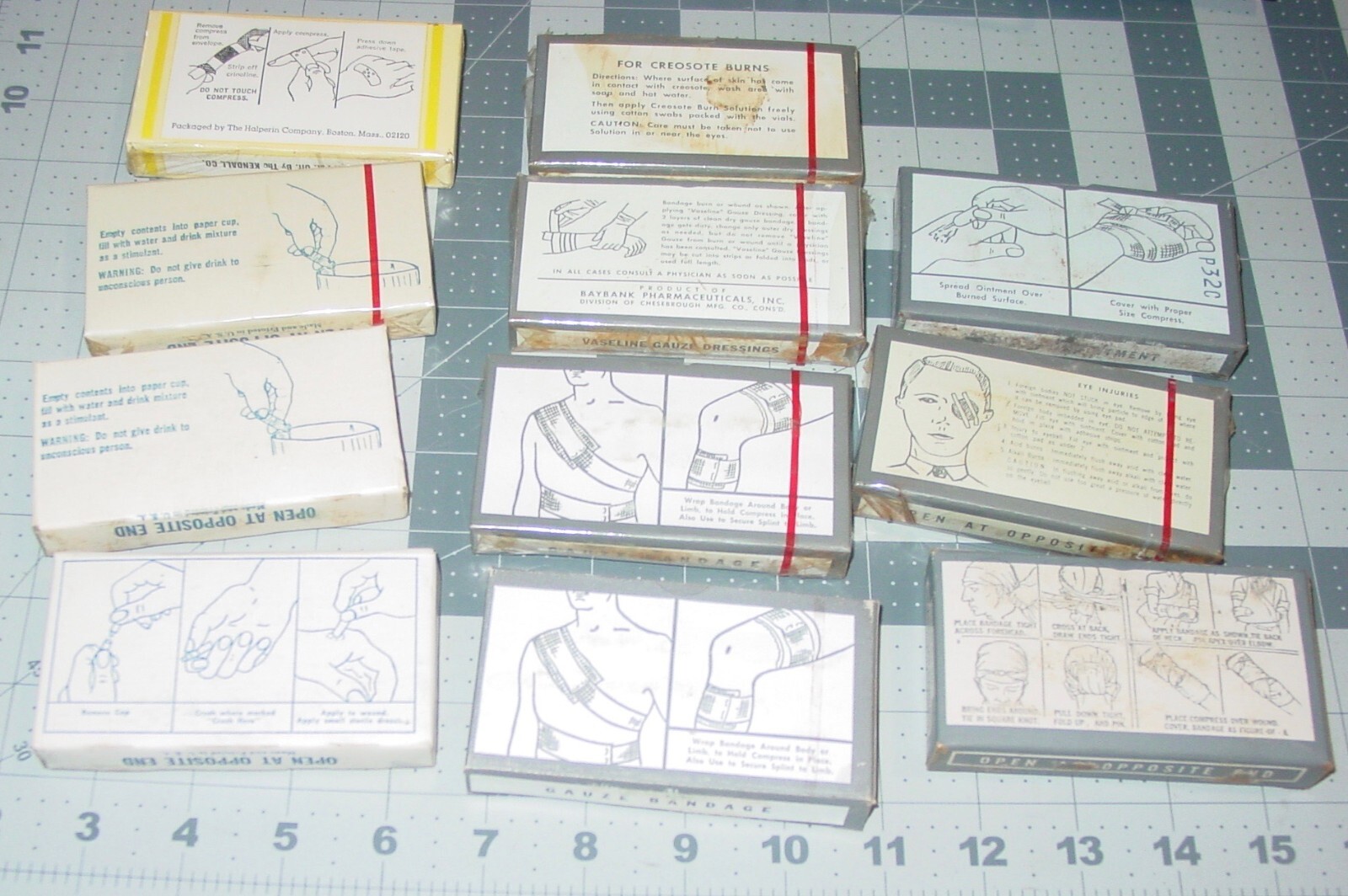 Vintage MSA Mine Safety Power Company Metal Mount First Aid Kit w/Contents USA