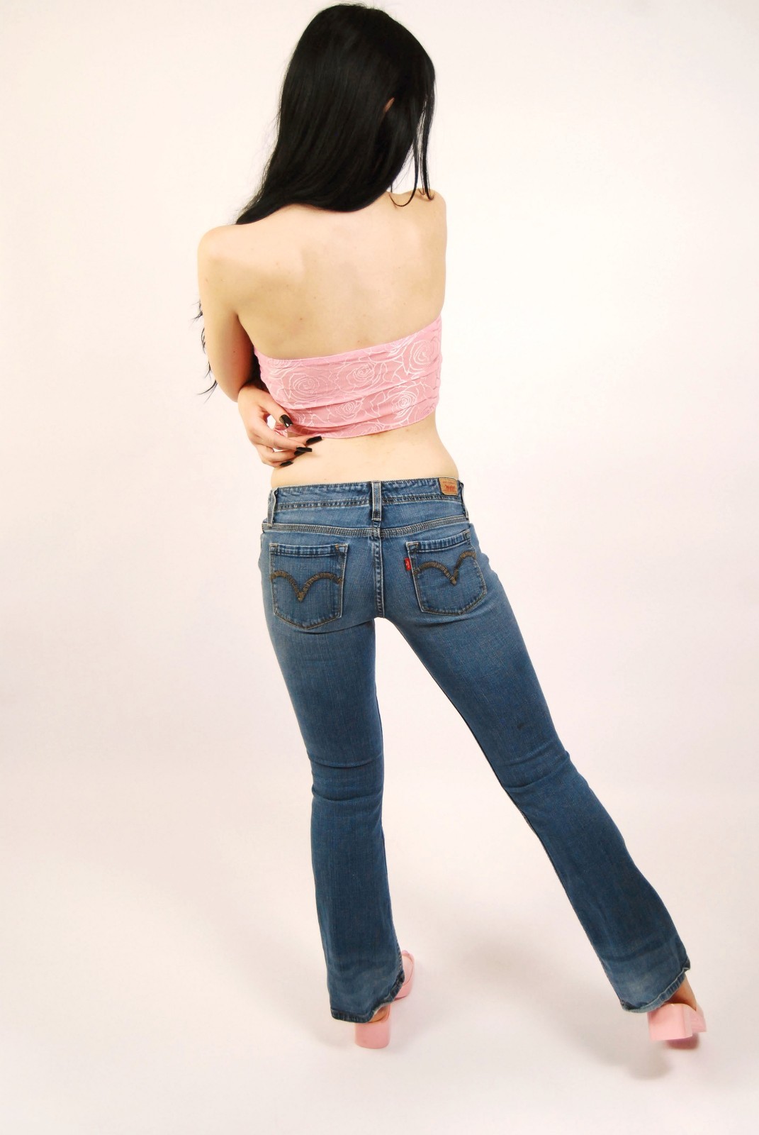 Y2K Levis Bootcut Jeans (7) medium blue denim vintage womens low rise cute flare