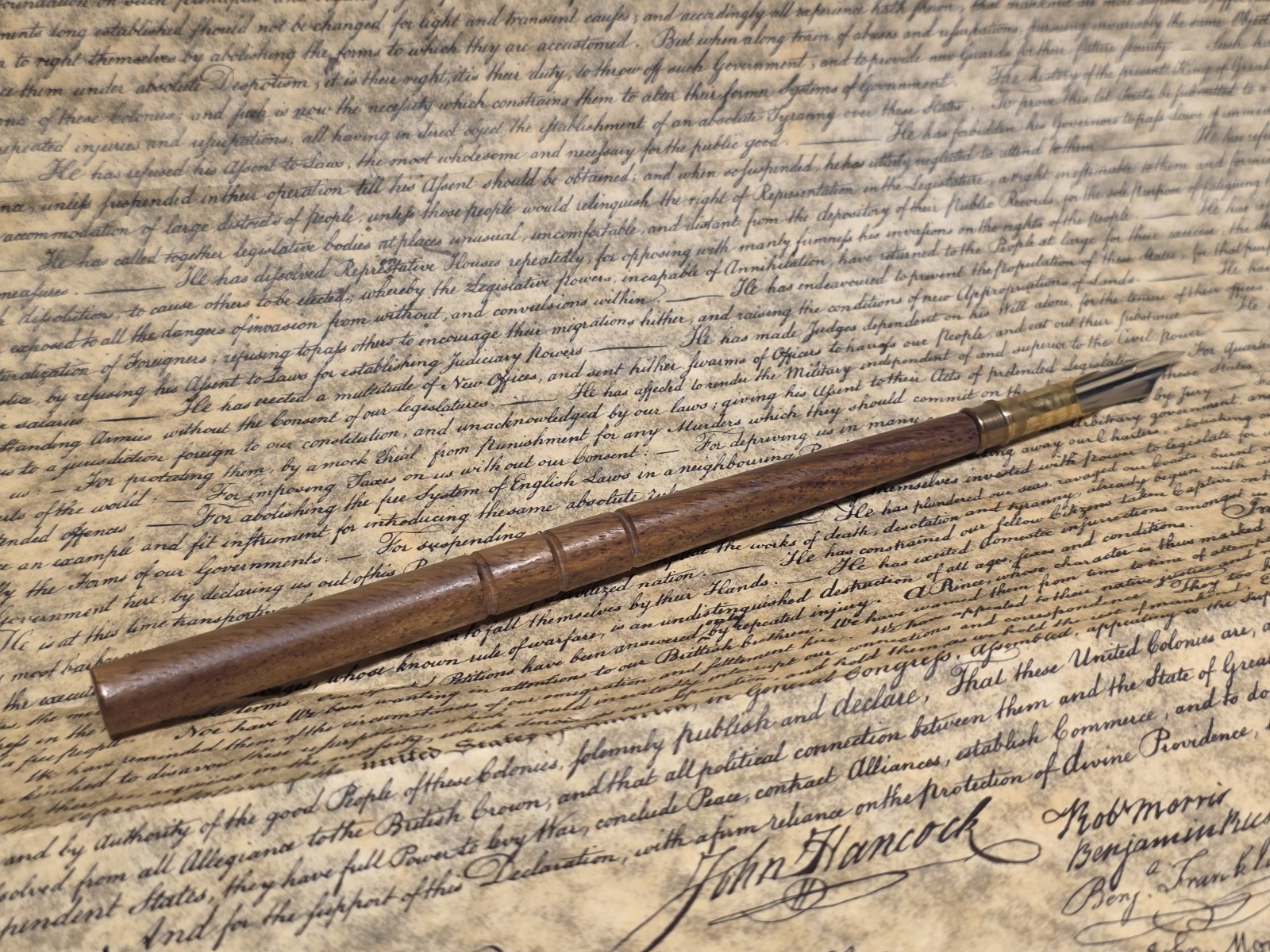 7" Antique Style Wood Turned Single Dip Pen