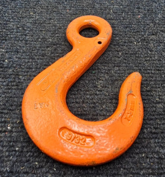 (QTY 2) CM HA800/1000 9/32" Eye Sling Hook Herc Alloy (Missing Safety Latch)