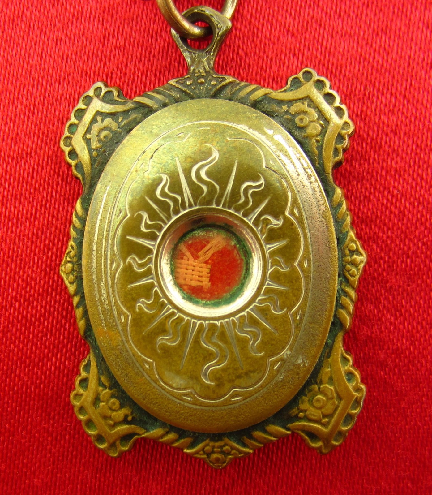 Vintage Saint Francis Cabrini Relic Medal Large Catholic Pendant