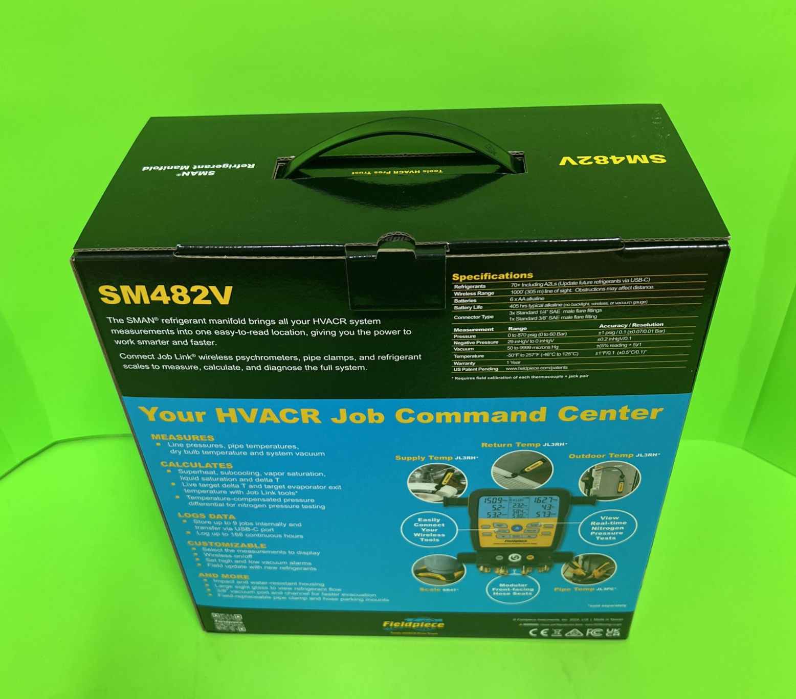 NEW!! Fieldpiece SM482V SMAN Wireless Refrigerant Manifold (4-Port)**FREE SHIP**