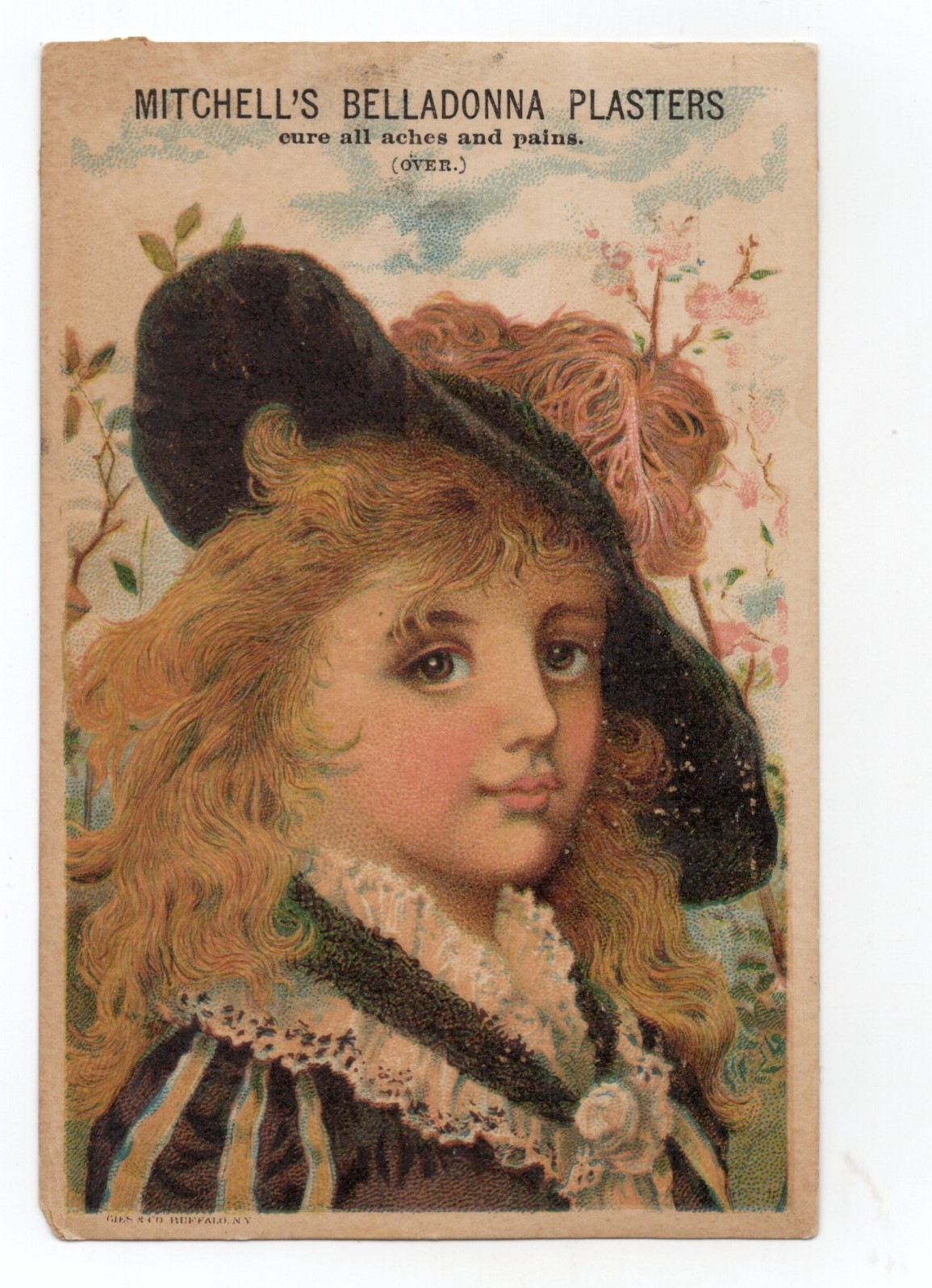 1880-90s - Mitchell's Belladonna Plasters Novelty Plaster Works Lowell MA - XL2T