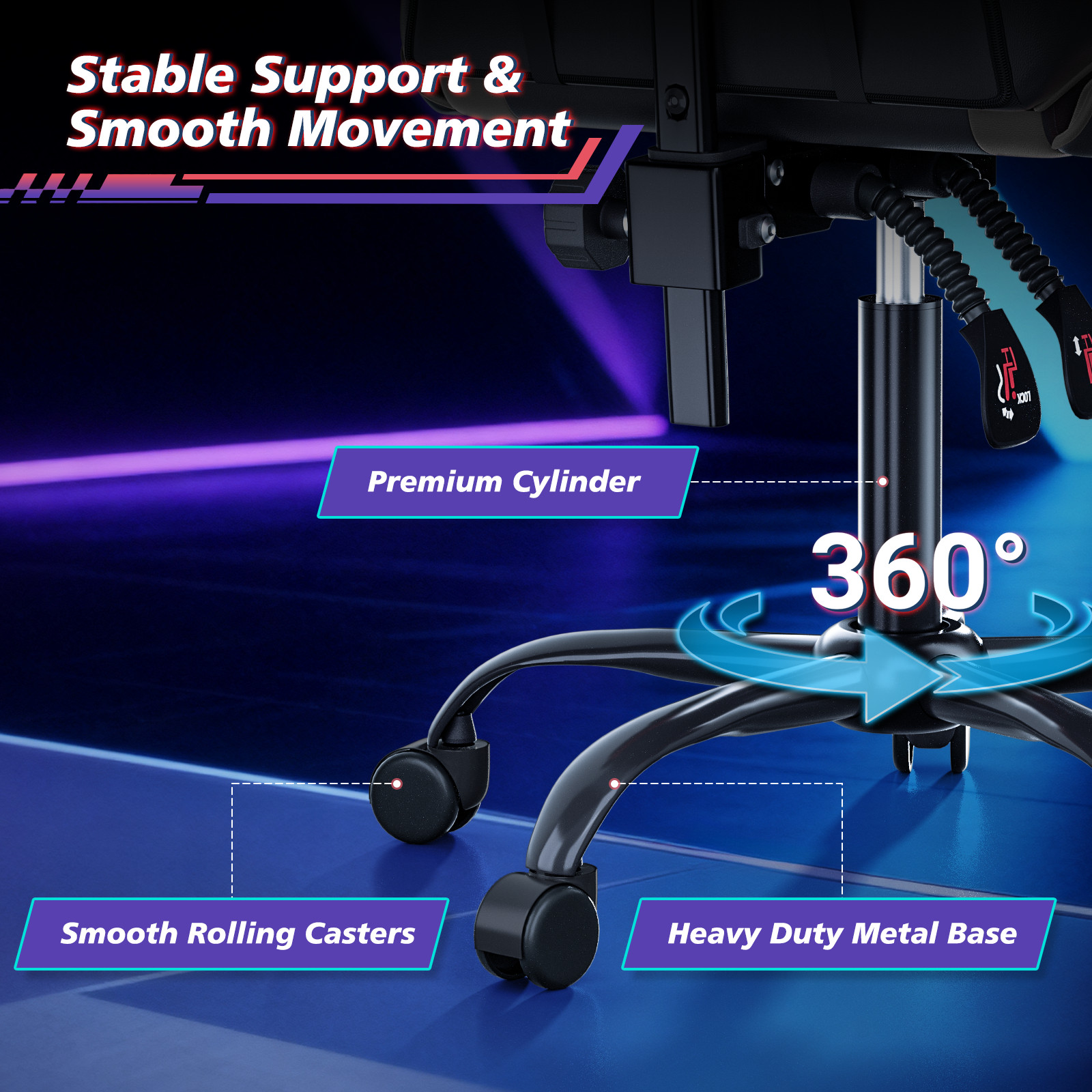 Ergonomic Coumputer Gaming Chair Office Swivel Recliner Seat w/ Footrest Black