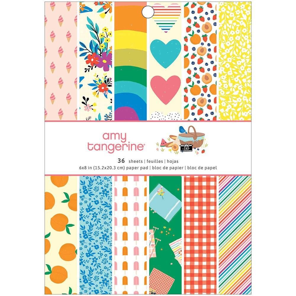 American Crafts, Amy Tangerine Picnic In The Park Paper Pad 6 X 8