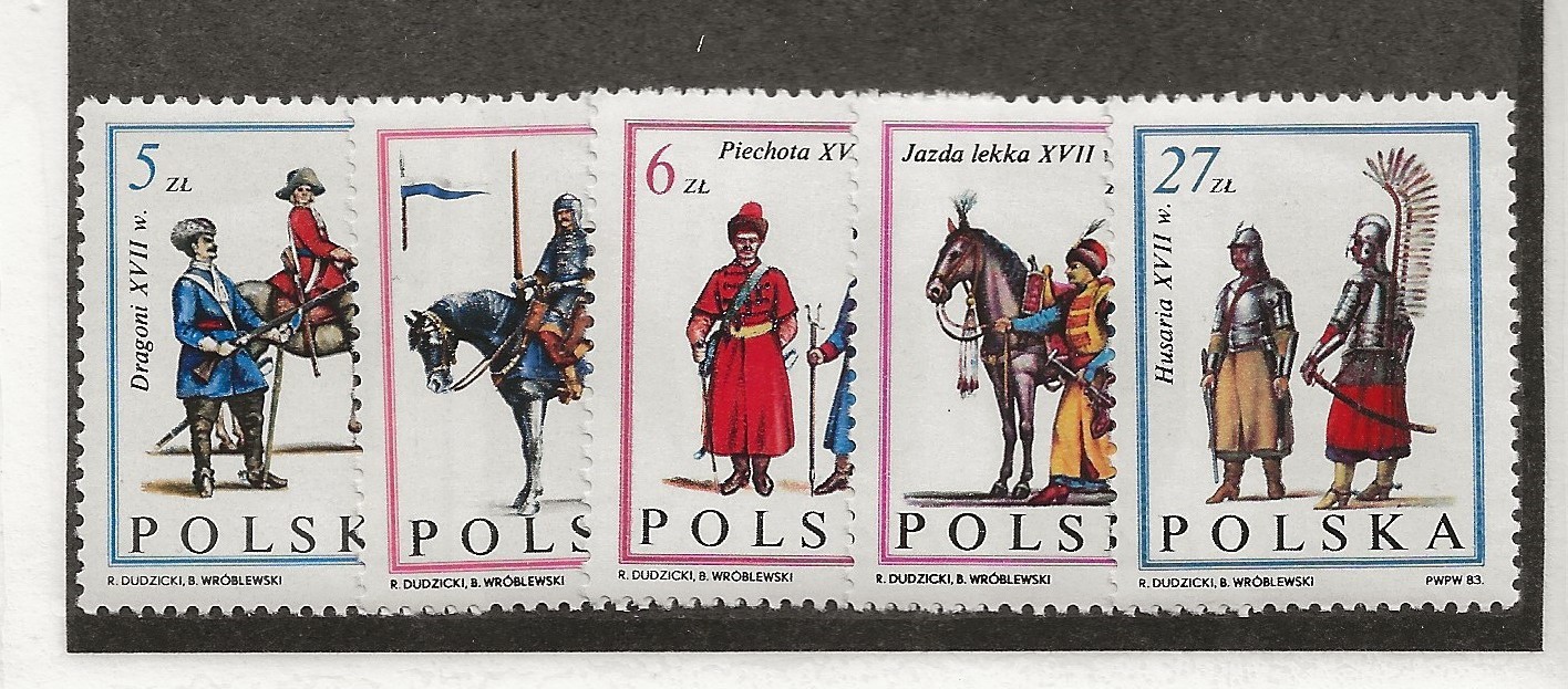 POLAND Sc 2576-80 NH issue of 1983 - UNIFORMS - (CM26)