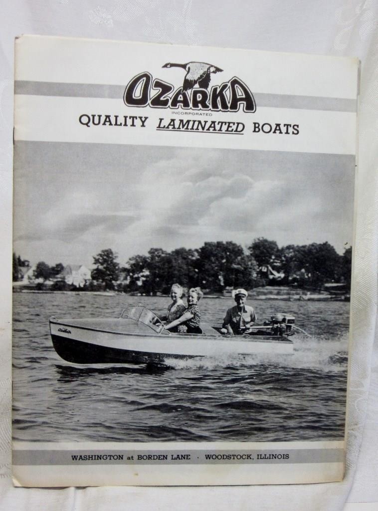 1951 OZARKA Laminated BOATS CATALOG, Woodstock, Illinois  Plus Brochures