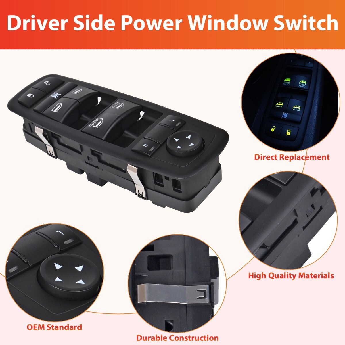 Driver Side Master Power Window Switch 4602863AD for Dodge Ram 1500 2500 3500