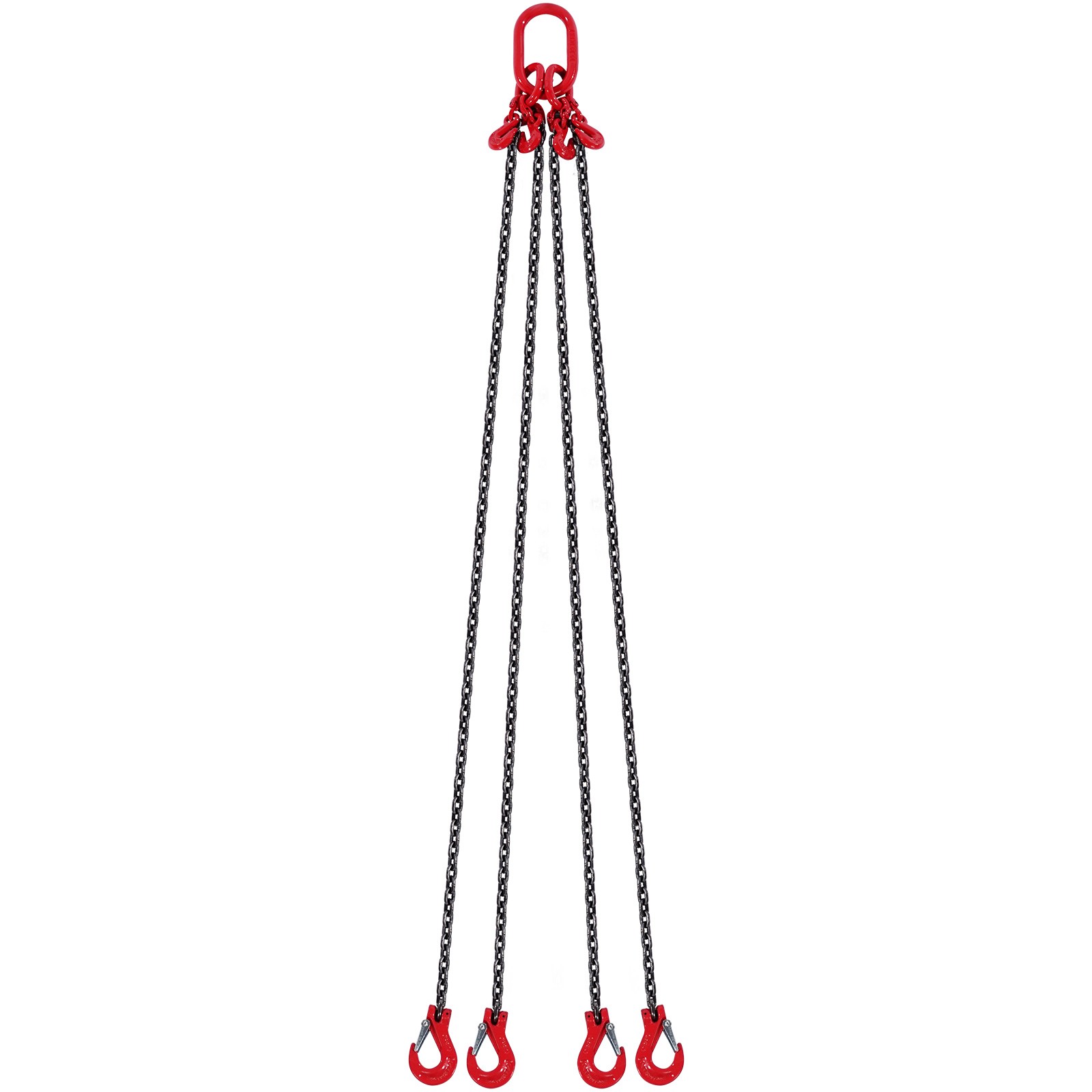 VEVOR 1/4" x 5' Chain Sling 4 Legs G80 Lifting Chain with Grab Hooks 6600 lbs