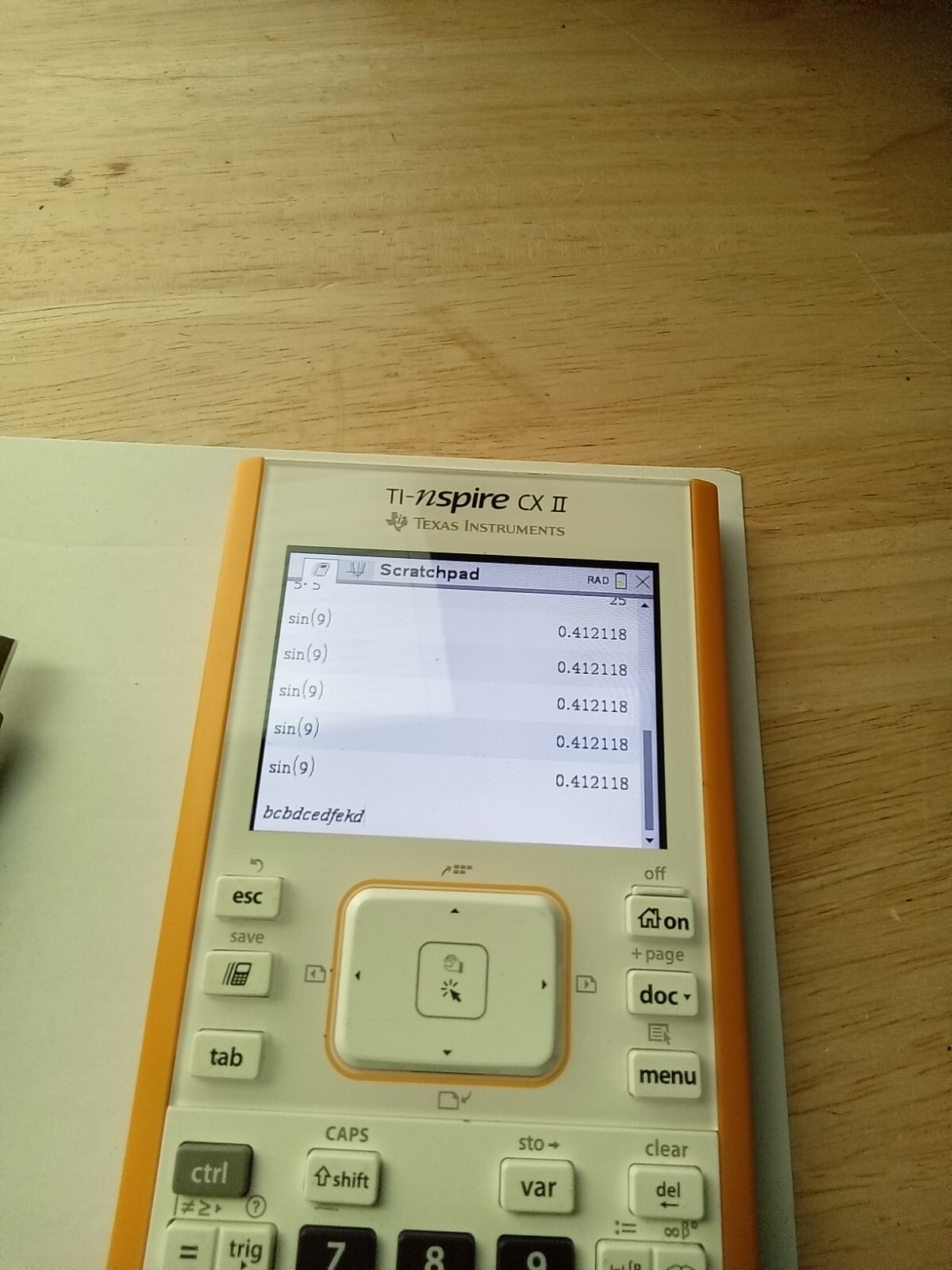 Texas Instruments TI Nspire CX II Graphing Calculator with charger USB cable