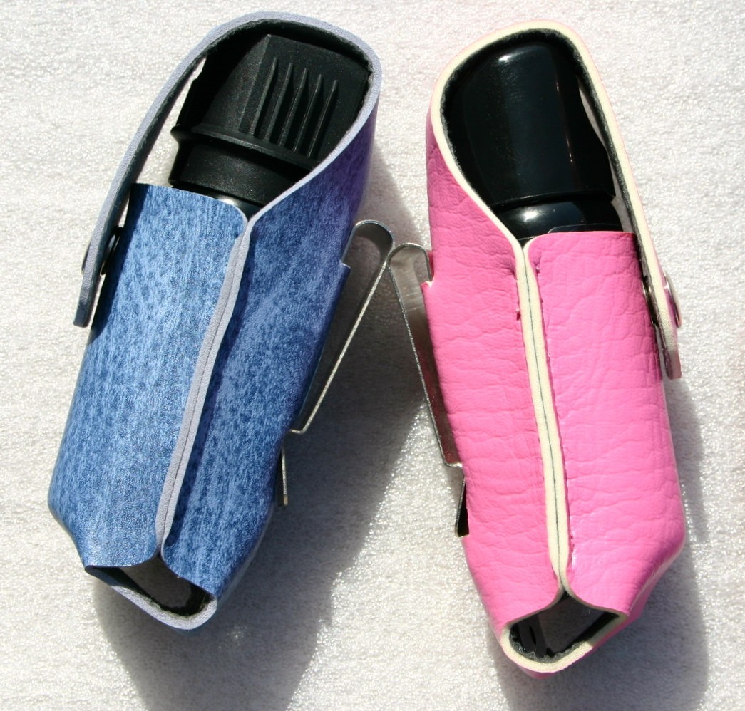 2 ounce oz Police Magnum leatherette case pepper spray holster with belt clip