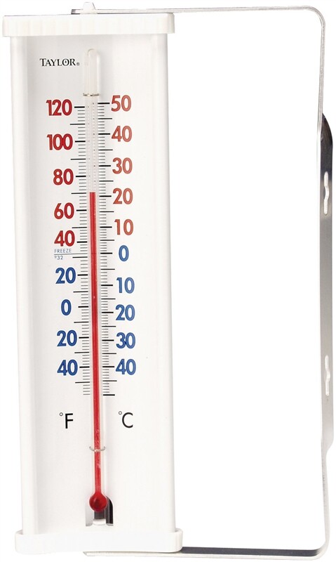 NEW TAYLOR 5316 TEMPRITE ALUMINUM WHITE WINDOW THERMOMETER WITH BRACKET 6292692
