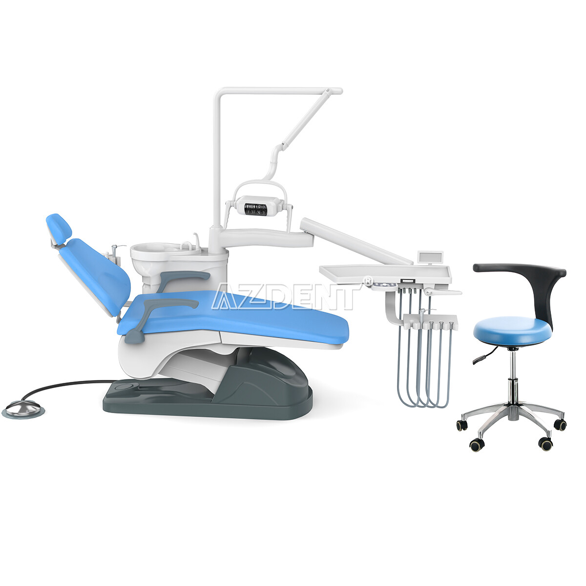 Unidad de silla dental sillon Motor DC Cuero duro PU/Kit de pieza de mano FDA