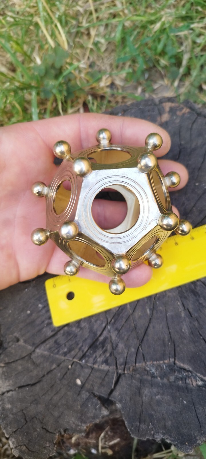 Handmade bronze Roman dodecahedron