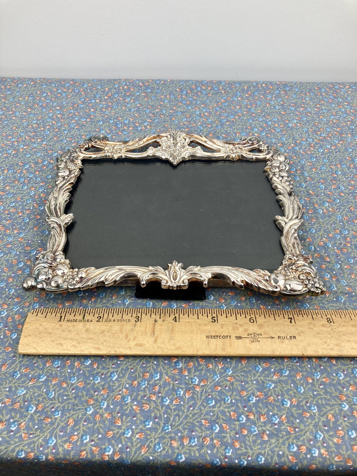 Antique Vintage Fruit Flower Art Nouveau Reed & Barton Silver Plated Photo Frame