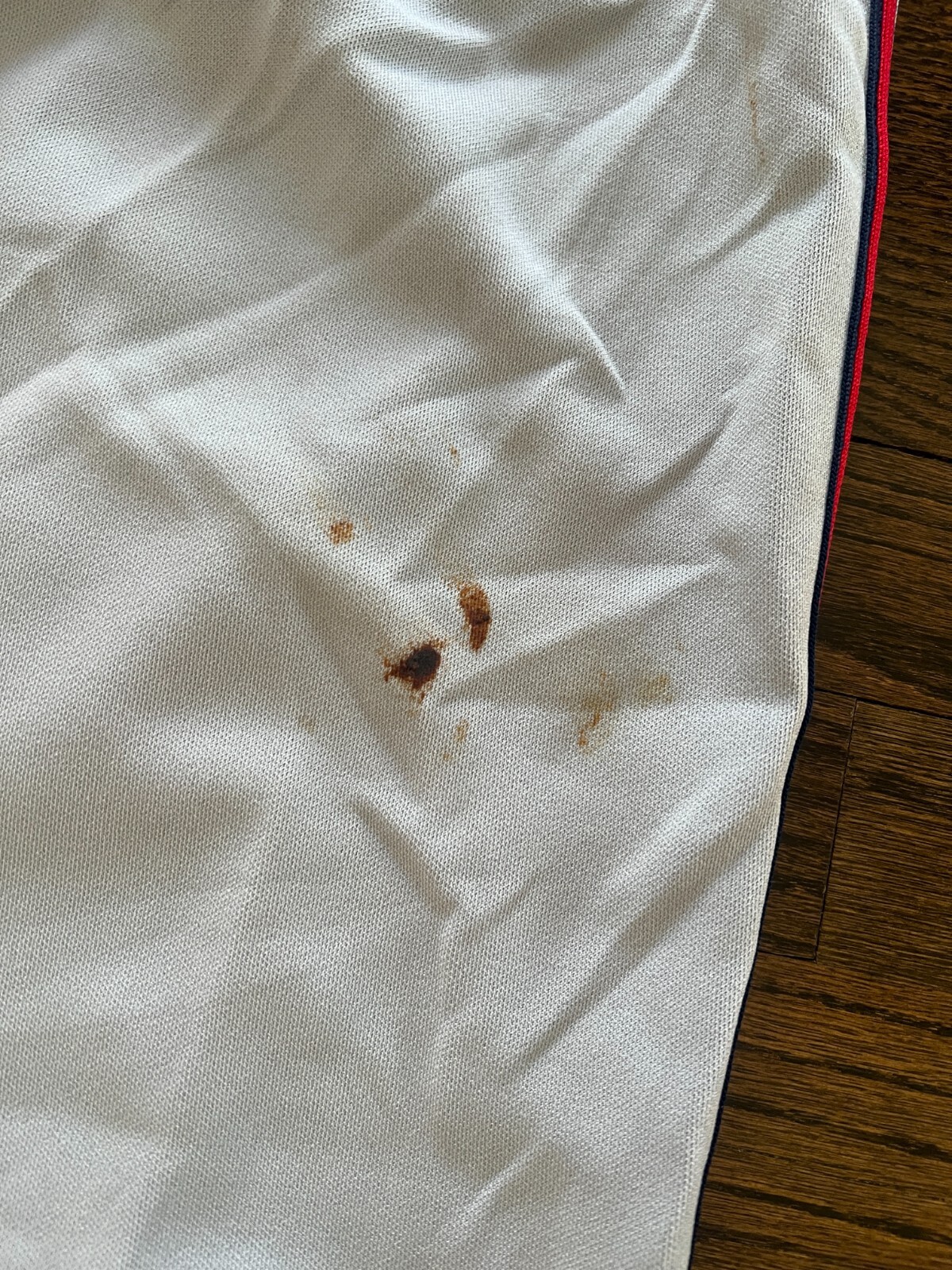 2017 MLB GAME USED CLEVELAND INDIANS BASEBALL PANTS TBTC BRAD MILLS