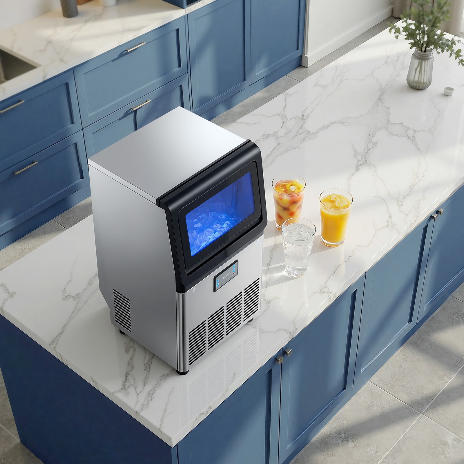 VEVOR Commercial Ice Maker 80 lbs/24h Ice Machine 13 lbs Storage Bar Restaurant