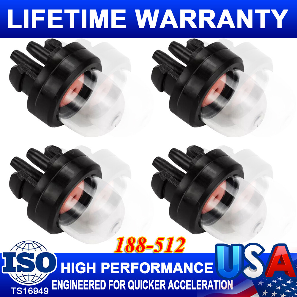 4Pack 188-512-1 PRIMER BULB Fits Poulan Echo Chainsaw Ryobi 2-Cycle Small Engine