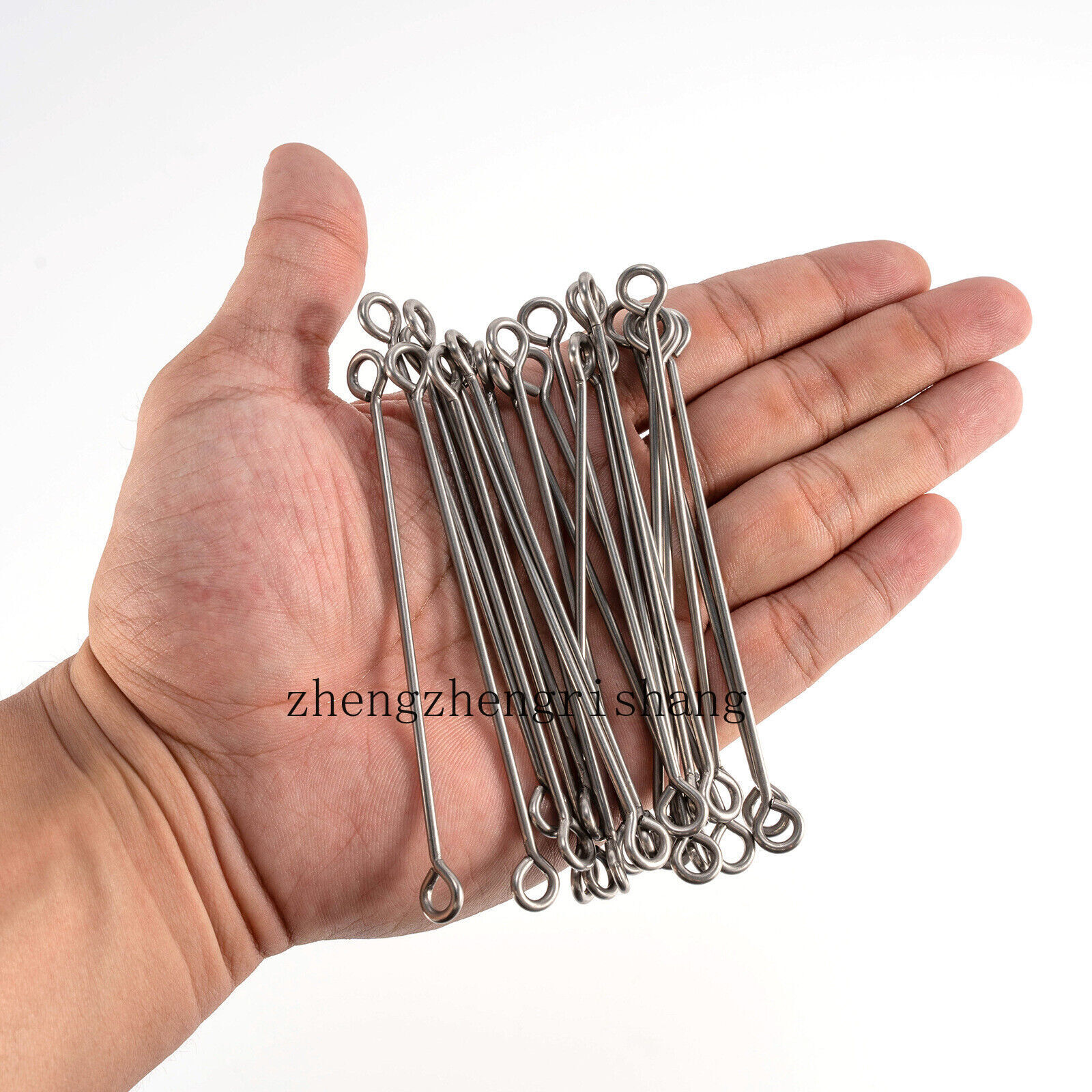 30/50Pcs LOOP END LONG TAILS FOR LEAD WEIGHT STAINLESS STEEL WIRES SEA FISHING