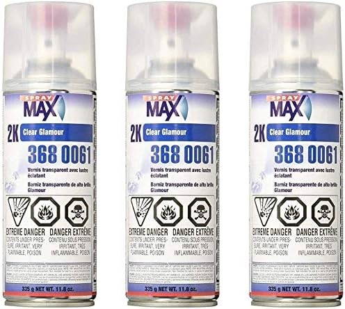 Spraymax 2K Clear Coat Aerosol Spray Cans - 3 Pack - High Gloss Automotive