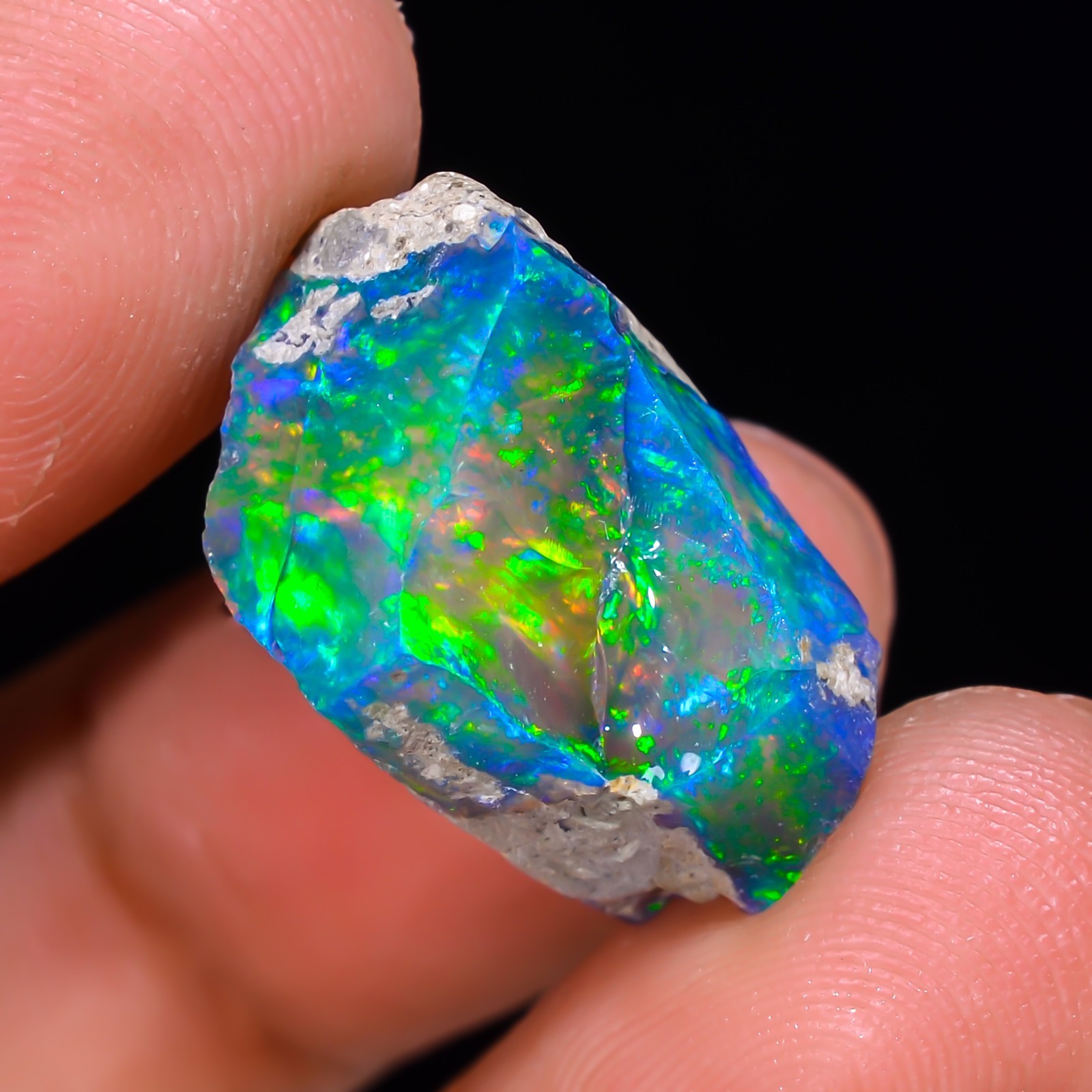 Black Ethiopian Opal Rough, Jewelry Grade Welo Opal Rough, Multi Fire Opal Raw