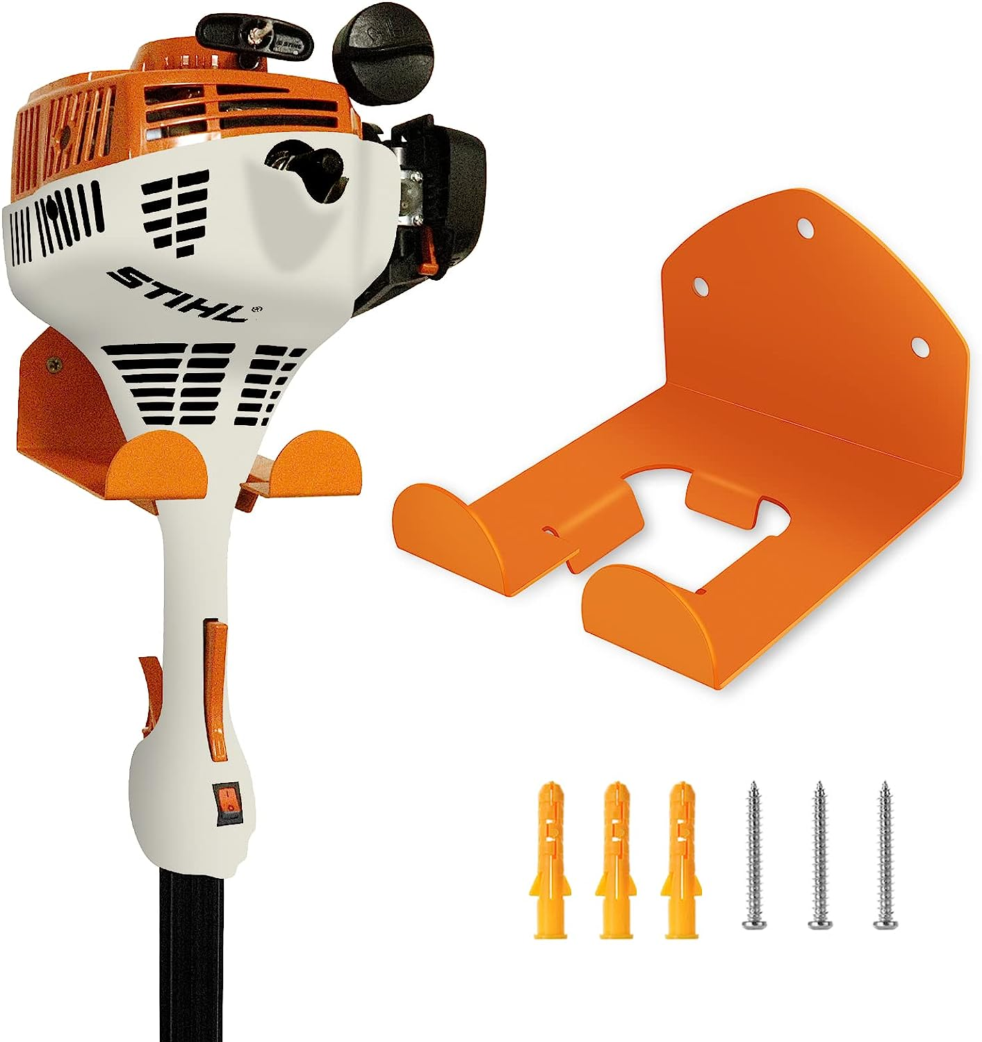 Garage Trimmer Rack - Heavy Duty Stainless Steel Power Tool Hanger - 1 Pack