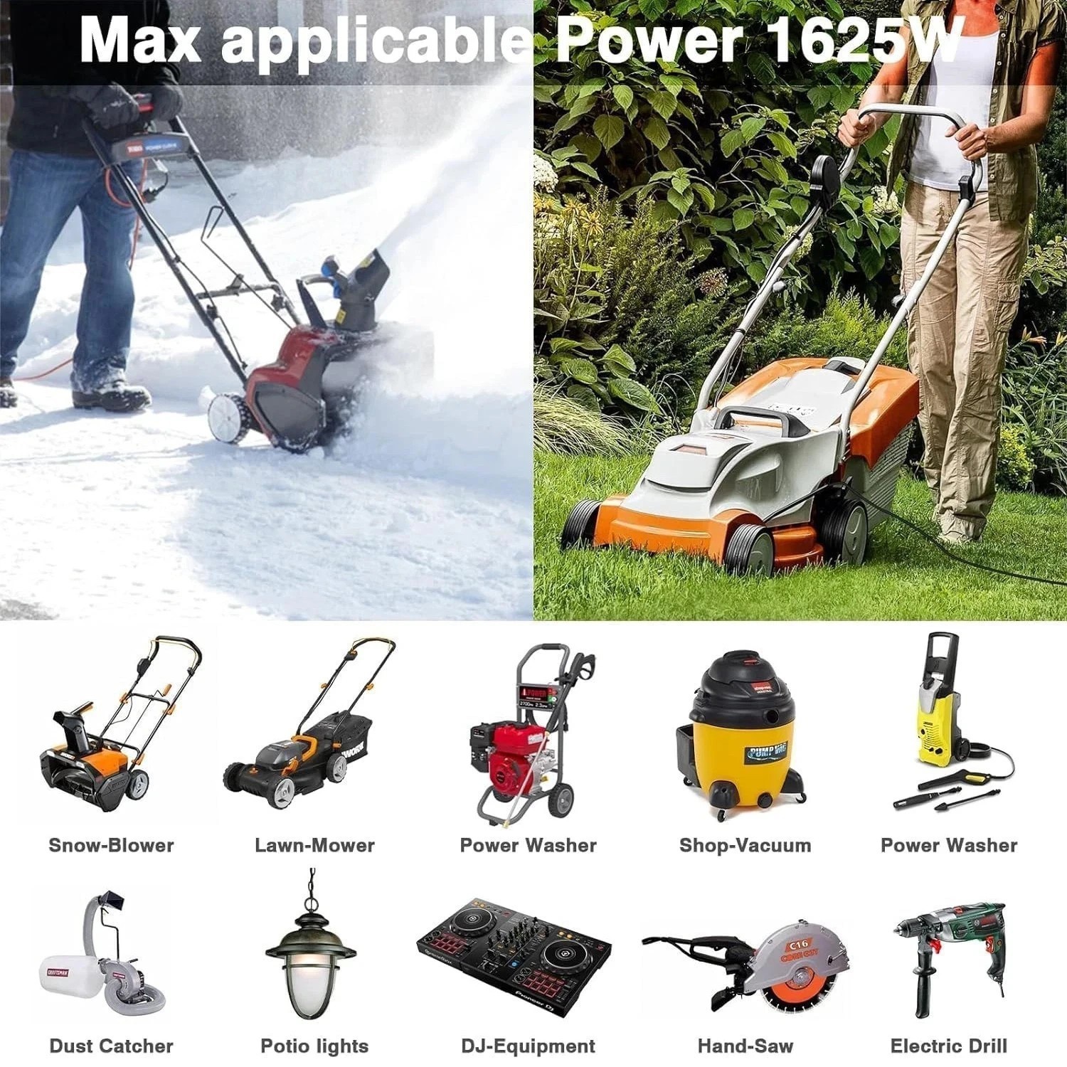 3 Prong Plug 125V Double Male Extension Cord For NEMA 5-15P to 5-15P Yellow 0.6m