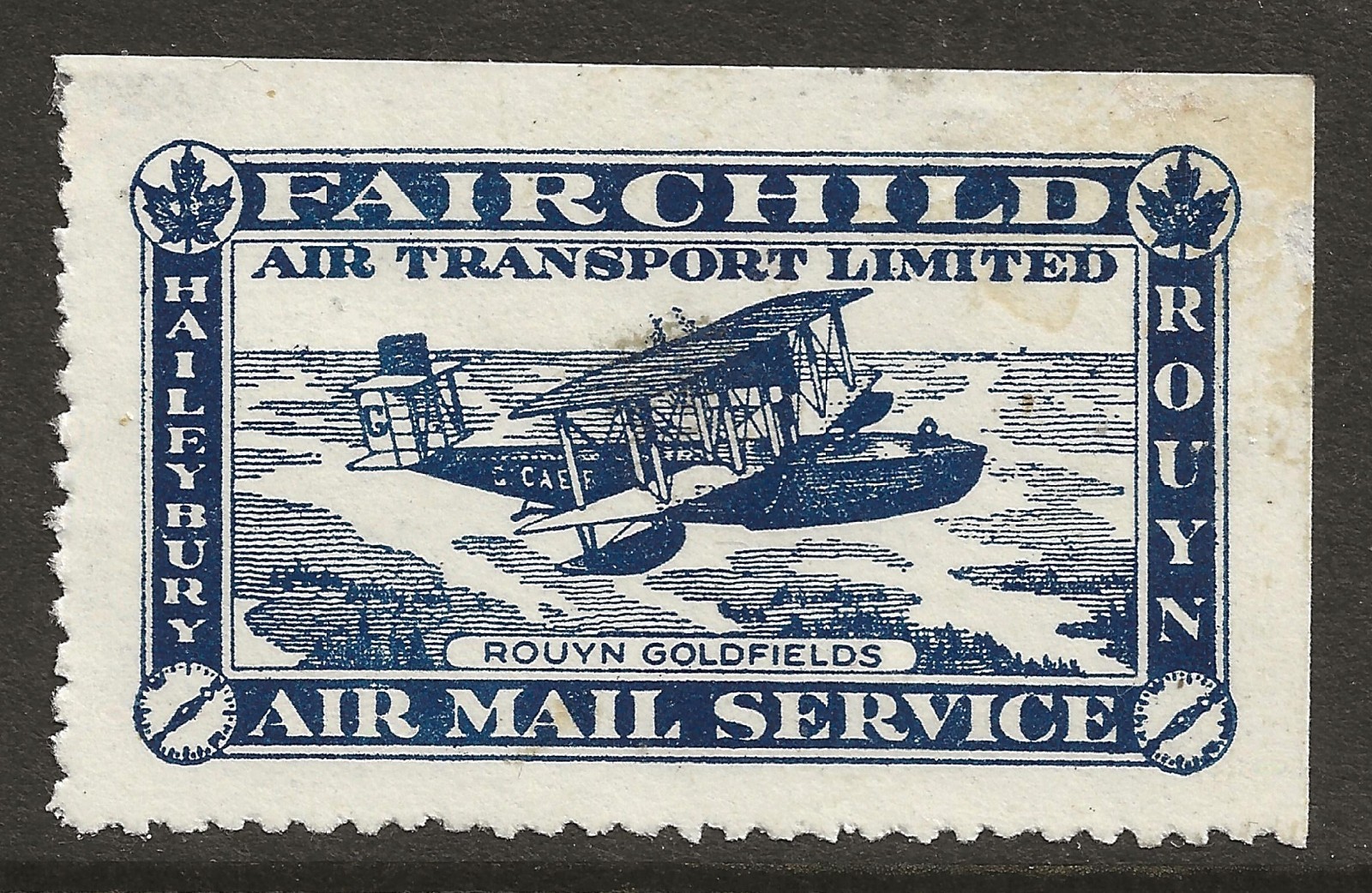 FAIRCHILD AIR MAIL SERVICE CL11 - 1926 CANADA AIR POST Semi-Official