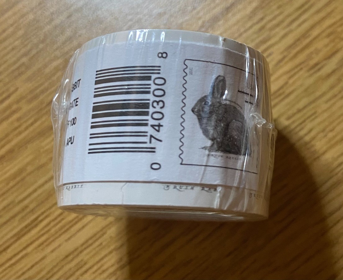 07403008 AD USA PNC ROLL OF 100 STAMP GENUINE USPS BRUSH RABBIT (29c) -MNH