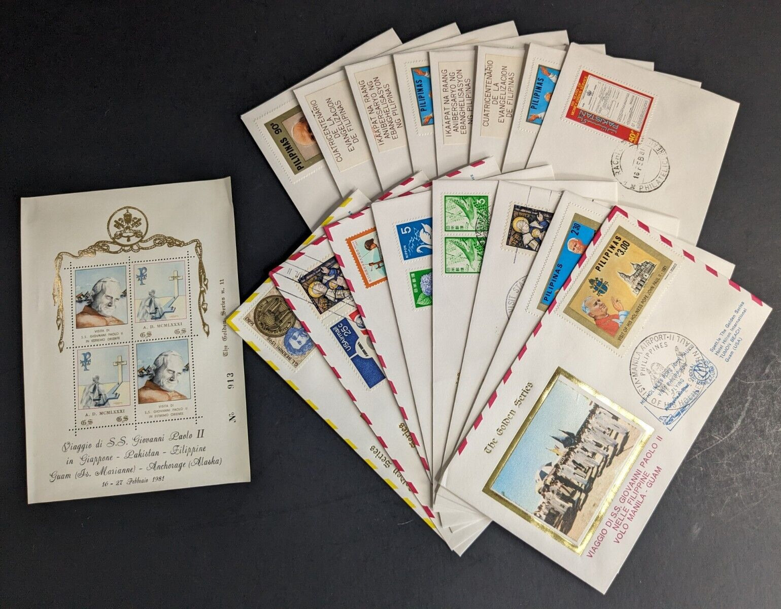 Pope John Paul II, The Golden Series Guam, Japan, Pakistan, AK, 16 Covers Plus