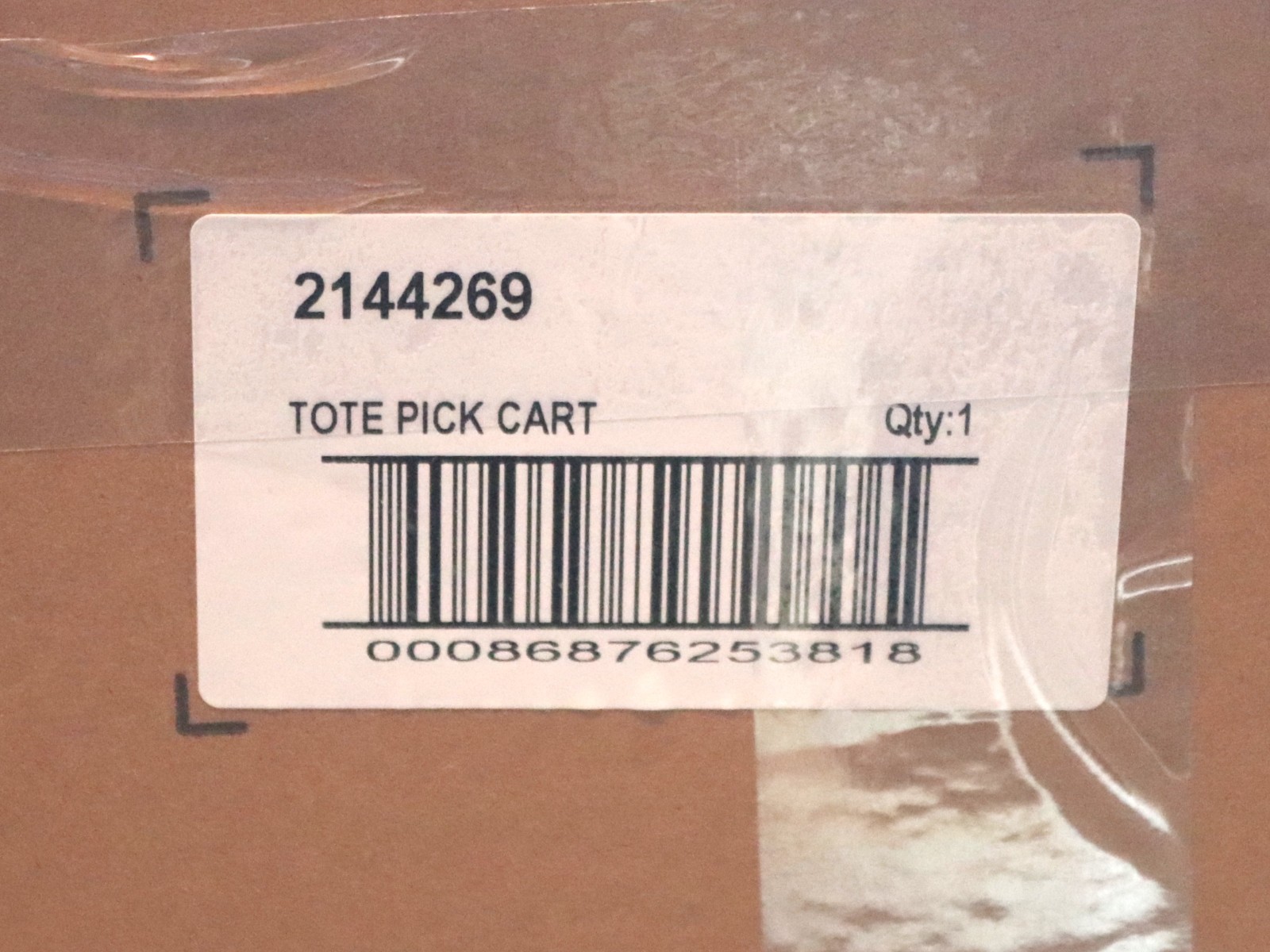 Rubbermaid Tote Picking Cart with Angled Shelves - Red - 2144269