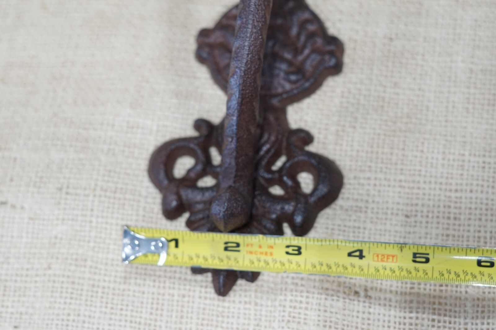 2 LARGE HANDLES RUSTIC CAST IRON BARN DOOR HANDLES SHED GATE PULLS FANCY 8 1/2"