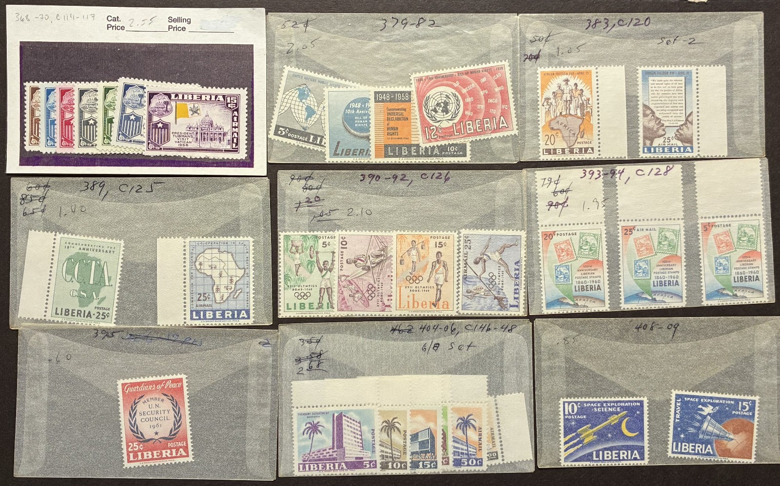Liberia Collection 65+ Sets All Mint NH 1960s-70s Regular and Airmail Sets