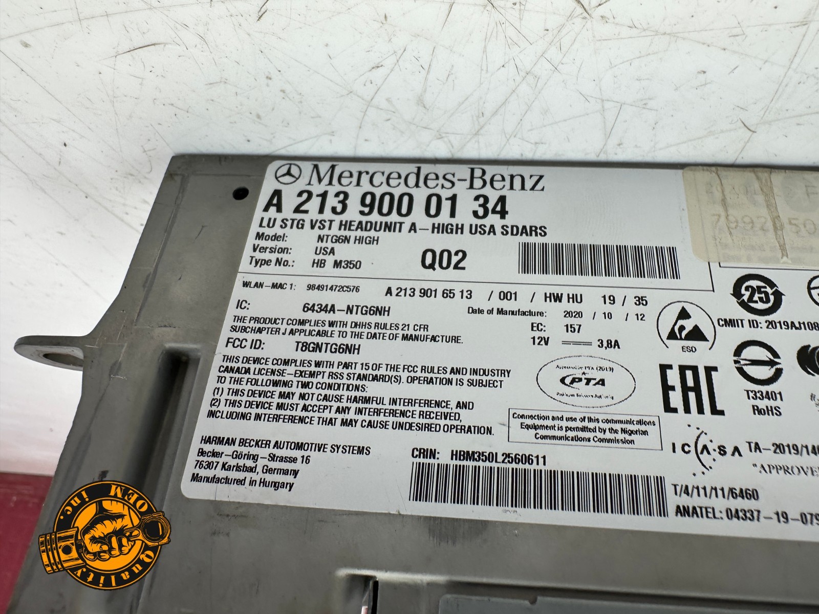 2019-2023 MERCEDES AMG GT E CLASS COMMAND RADIO HEAD UNIT PLAYER RECEIVER OE 25k